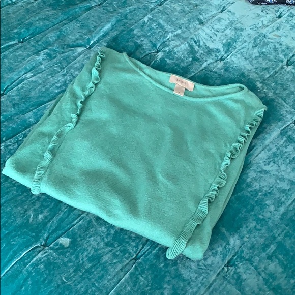 Green Loft Ruffle Sweater - Picture 3 of 5